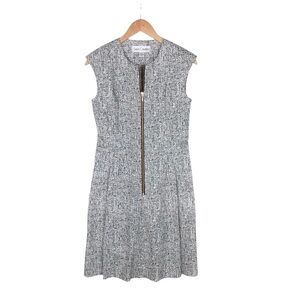 Sara Campbell black white pattern zip-up sleeveless dress sz 2